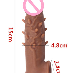 Penis Extender für Männer Sex Spike <span class=keywords><strong>Pussy</strong></span> Stimulation Dildo Extension Cover für Dildo Longer Thicker Penis Extension Sleeve - Product Image 4