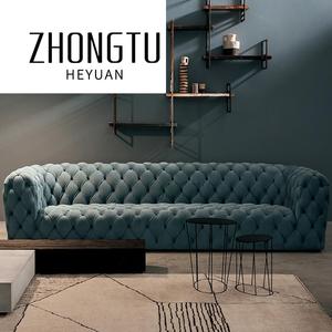 โซฟาสไตล์อิตาลีหรูหราทันสมัยสำหรับโรงแรมโซฟาในร่มหุ้มด้วยผ้ากำมะหยี่สีขาว - Product Image 6