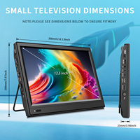 2025 Çok Satan KCR Mini Cep Boy Taşınabilir Dijital TV 12.5" LCD HD 1366x768 60Hz Şarj Edilebilir Pil LED Arka Aydınlatma