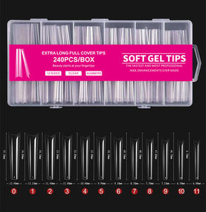 240 pc/boîte Gel Doux Faux Ongles Conseils Super Long Ballerine Cercueil Presse Sur Ongles Couverture Complète Mat XXL Capsule Ongles Gel Conseils - Product Image 5