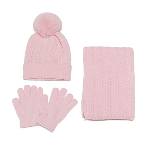 Conjunto de tres piezas de Otoño Invierno para niños <span class=keywords><strong>y</strong></span> niñas, gorro de punto, <span class=keywords><strong>bufanda</strong></span>, guante, engrosamiento, cálido, para bebés <span class=keywords><strong>y</strong></span> niños - Product Image 2
