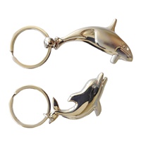 Porte-clés personnalisé en alliage de zinc, motif de dessin animé 3D orca dauphin, imprimé en typographie pour les amateurs d'organismes marins