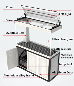 לבן כל אלומיניום ארון + מקצועי מסנן טנק + ultra ברור זכוכית אקווריום טנק - Product Image 4