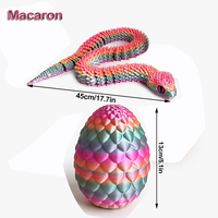 13*7*7cm 3D-Gedruckte Schlangenfigur mit Beweglichen Gelenken Realistisches Stressabbau-Schreibtischspielzeug Buntes Schlangenei-Dekor Geschenk für Jugendliche