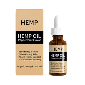 OEM/ODM Natural Organic Herbal Extract Hemp Seed Essential Oils Premium Hemp Oil Drop Sleep Mood Support