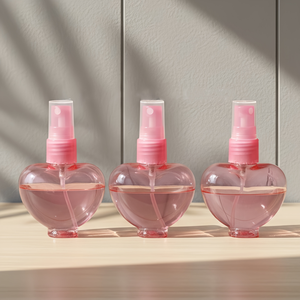 25ml Plastik Rosa Herzförmige Parfümflasche Kosmetik Hautpflege PET-Flasche - Product Image 1