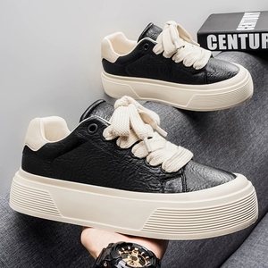 Chaussures décontractées à lacets pour hommes, augmentant la taille, avec semelle intermédiaire en EVA et semelle extérieure en PVC, baskets de travail confortables et tendance à semelle souple - Product Image 2