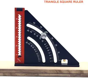 Régua triangular dobrável para carpintaria, ferramenta fashion multiângulo de liga de alumínio, velocidade quadrada para construção