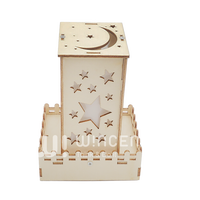 Lanterne en bois à faire soi-même Wincent, lumière de nuit, modèle de puzzle 3D, lune croissante, décoration céleste, cadeau pour enfants et adultes, chambre à coucher