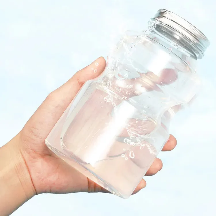 Groothandel Prijs 300Ml 500Ml 700Ml 16Oz Melk Thee Sap Fles Pet Waterfles Wegwerp Plastic Flessen Met Deksel