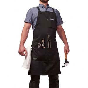 Tablier de chef en toile multi-poches, direct usine, transfrontalier, écologique et durable, unisexe, pour le jardinage et le travail de charpentier - Product Image 1
