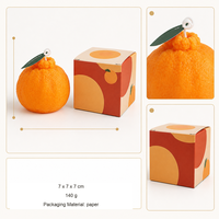 Boîte cadeau de bougies parfumées en forme de fruits, cadeau de fête, bougie décorative orange et kaki