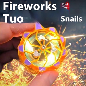Handheld Plastic Fireworks Gyros Toy Flaming Luminous Spinning Toy Kids Boys Battle Exploding Spin Decompression Toy - Product Image 2