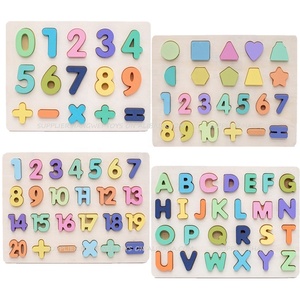 Bảng Chữ Cái Số Bảng Chữ Cái 4 Kiểu Bảng Xếp Hình <span class=keywords><strong>3D</strong></span> Bảng Nắm Tay Nhận Thức Hình Học Đồ Chơi Xếp Hình Bằng Gỗ Cho Bé - Product Image 1