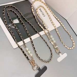 Piccola catena di cuoio a mano cordino per <span class=keywords><strong>telefono</strong></span> cellulare a <span class=keywords><strong>tracolla</strong></span> lunga con perline profumate e ciondolo in pelle di metallo - Product Image 2