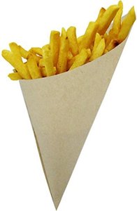 Conos de papel de periódico francés de tamaño mediano para servicio de alimentos Soportes ecológicos desechables para papas fritas u otros bocadillos - Product Image 4