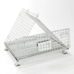 Stackable Heavy Duty Steel Storage Container Storage Cages Steel <strong>Wire</strong> Collapsible <strong>Basket</strong> - Product Image 5