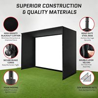 Enceinte de simulateur de golf 11'x8' avec écran anti-impact, cage occultante, rembourrage en mousse, barrière latérale en filet, facile à assembler
