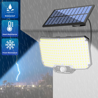 Lámpara Solar LED 234-LED IP65 DC, Material ABS, Cable Desmontable de 5m, Control Remoto, Alto CRI 95, Regulable, para Jardín, Hogar, Seguridad en Exteriores