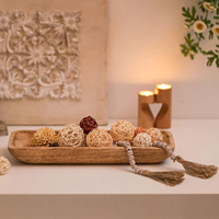 Plateau de service en bois de paulownia blanchi, bols décoratifs pour la décoration de la maison, bol à pâte en bois pour centre de table de cuisine