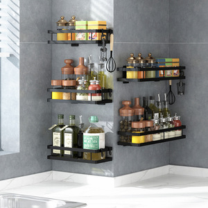 Étagère murale de rangement pour cuisine en acier inoxydable 304, organiseur d'épices multifonctionnel, étagère à condiments pour cuisine - Product Image 1