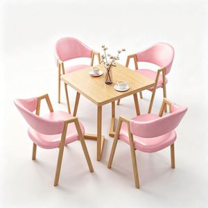 Cafe Negotiation Table <strong>Set</strong> Square MDF Table With <strong>4</strong> <strong>Green</strong> <strong>Chairs</strong> Modern <strong>Dining</strong> Table and <strong>Chairs</strong> <strong>Set</strong> Factory - Product Image 4
