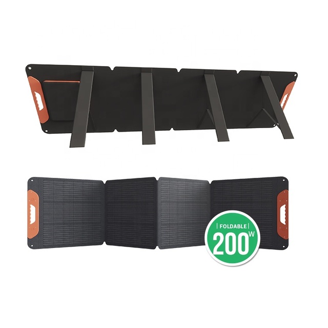 Portable 12V Folding Solar Panel 200W Monocrystalline Perc Solar Panel with ETFE for Camping and Power Station Use