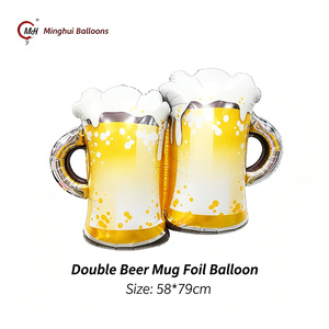 Ballons en <span class=keywords><strong>aluminium</strong></span> en forme de bouteille de bière et de chopes à bière, ensemble Corona <span class=keywords><strong>Heineken</strong></span> PACENA, ballons en Mylar pour anniversaire d'homme, enterrement de vie de garçon - Product Image 3