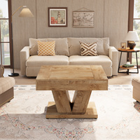 Table basse carrée Tribesigns de 31,5 pouces en bois naturel, table d'appoint moderne pour le salon