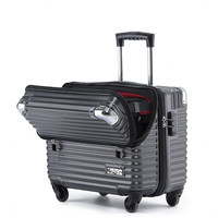 Valise unisexe ABS 18 pouces à roulettes pour voyage court, avec compartiment pour ordinateur portable, ultra-légère, conforme aux normes TSA, idéale pour les agents de bord