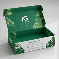 Boîte d'expédition en carton ondulé laminé mat personnalisée pour lampe de culture de plantes, emballage écologique pliable et vert