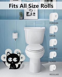 Porte-papier drôle en forme d'animal, design personnalisé, bon prix, pour salle de bain, cuisine, montage mural et sur pied, porte-papier en métal, porte-papier toilette pour chat, noir - Product Image 2