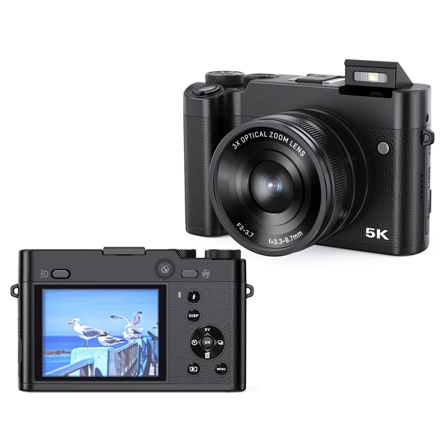 New Digital Optical Zoom 5K with 2-inch to 3-inch Screen, Mini SD Card, Image Stabilization for Live Video Streaming