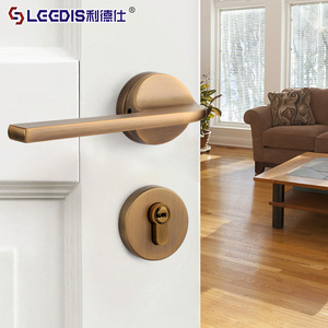 Lideshi Lever Lock Zinc Alloy Gray Black Keyless Silent Door Handle For Wooden Doors Modern Nordic Style - Product Image 2
