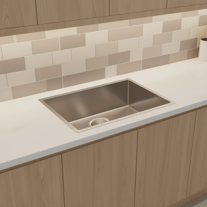 Fregadero de Cocina de Acero Inoxidable de un Solo Tazón, 33x19x10, de Empotrar, Superficie Pulida, Diseño Contemporáneo - Product Image 2