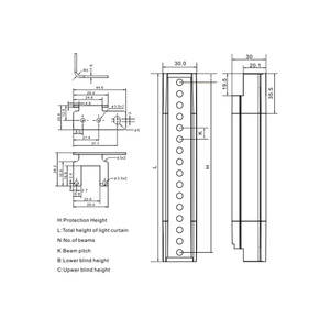 Cảm biến an toàn phát hiện chướng ngại vật rèm ánh sáng và cảm biến rào cản cho hoạt động thiết bị an toàn - Product Image 3