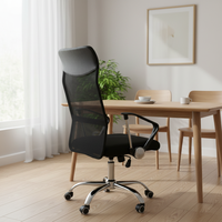 Chaise de bureau ergonomique en gros pour usine, avec base métallique, dossier haut, réglable en hauteur, pivotante, pour le lieu de travail