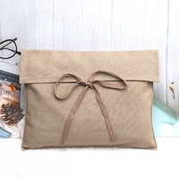Kantong amplop Linen katun dapat dipakai ulang tas Debu penutup kantung kemasan pakaian kain kasa cetak Logo kustom