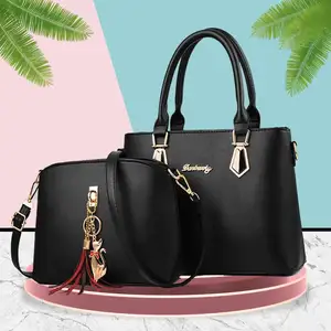 2024 Cheap Price Women Crossbody Shoulder Tote Handbag Set 2 Pieces Lady Pu Hand Bags Set