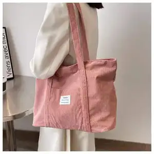 Bolsa de ombro para estudantes, bolsa casual para escola, para meninas e adolescentes, de mão grande, simples, em veludo