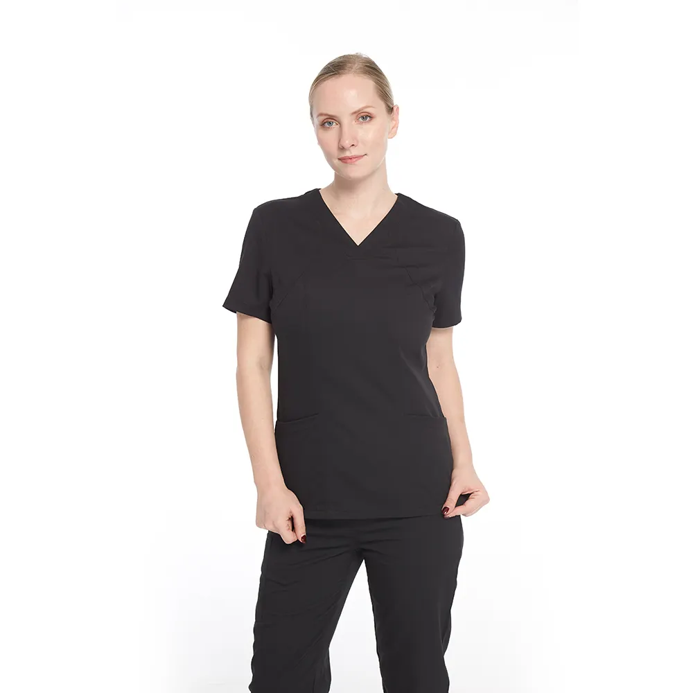 Custom Ziekenhuis Werkkleding Pak Vrouwen Korte T-shirt Jogger Broek 2 Stuk Sets Stretch Arts Verpleegkundige Werk Scrubs Uniform Medic