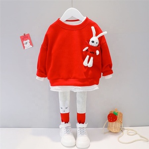 Bayi Perempuan Set Pakaian Anak-anak Pakaian Kasual Renda Kartun Kelinci T Shirt Celana Balita Bayi Anak Kostum Liburan - Product Image 2