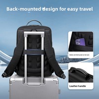 Sac à dos professionnel imperméable pour homme en tissu Oxford avec fermeture éclair et fermoir, doublure en polyester, bretelles à coussin d'air, couleur unie, grande capacité