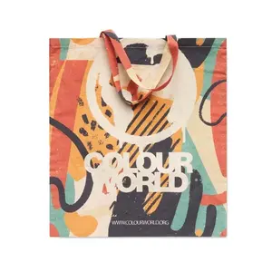 Bolsa de compras de algodón con asas cortas, disponible en varios pesos y colores Pantone. Ideal para proyectos personalizados y promocionales. - Product Image 1