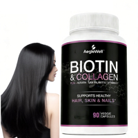 AegleWell OEM Private Label Biotin Capsules Collagen pour la santé des cheveux, de la peau et des ongles, complément alimentaire, capsules de biotine et de collagène