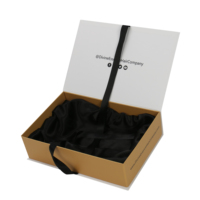 Boîte d'emballage personnalisée pour extensions de cheveux, boîte cadeau rigide de luxe avec ruban noir pour perruques, mèches de cheveux et marques de beauté