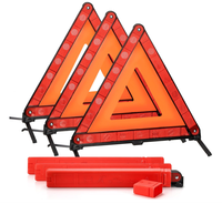 Kit de véhicule Triangle de danger Triangles de sécurité d'avertissement standard DSV Approuvé par le DOT, Triangles réfléchissants en plastique avec étui