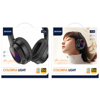 Headphone Nirkabel Over Ear 5.3 Lampu RGB Tujuh Warna 50 Jam Waktu Putar Bass Berat Headset untuk Ponsel K36