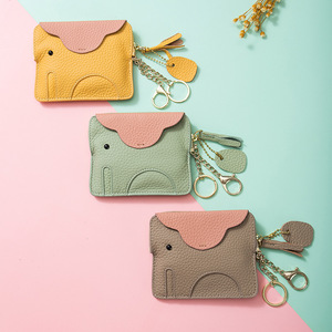 Monedero para niñas de fábrica <span class=keywords><strong>directa</strong></span>, diseño de elefante lindo, mini cartera de cuero genuino con cremallera, portátil, suave, de dibujos animados, al por mayor - Product Image 2