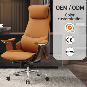 Silla ejecutiva de cuero hecha a mano de lujo hecha de cuero de capa superior de alta calidad, imprescindible para oficinas modernas - Product Image 1